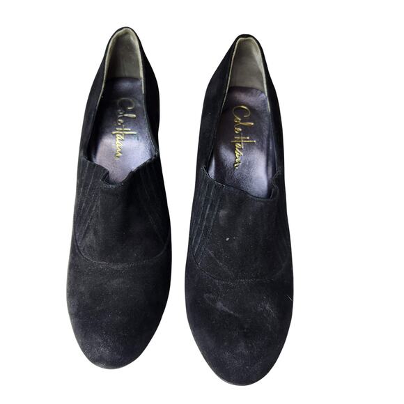 Cole Haan X Nike Air Stiletto High Heel Shoe Booties Black Suede 8B - Picture 2 of 5